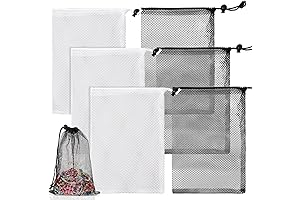 Ouligay Mesh Drawstring Bag Small - Multipurpose Mesh Storage Bags
