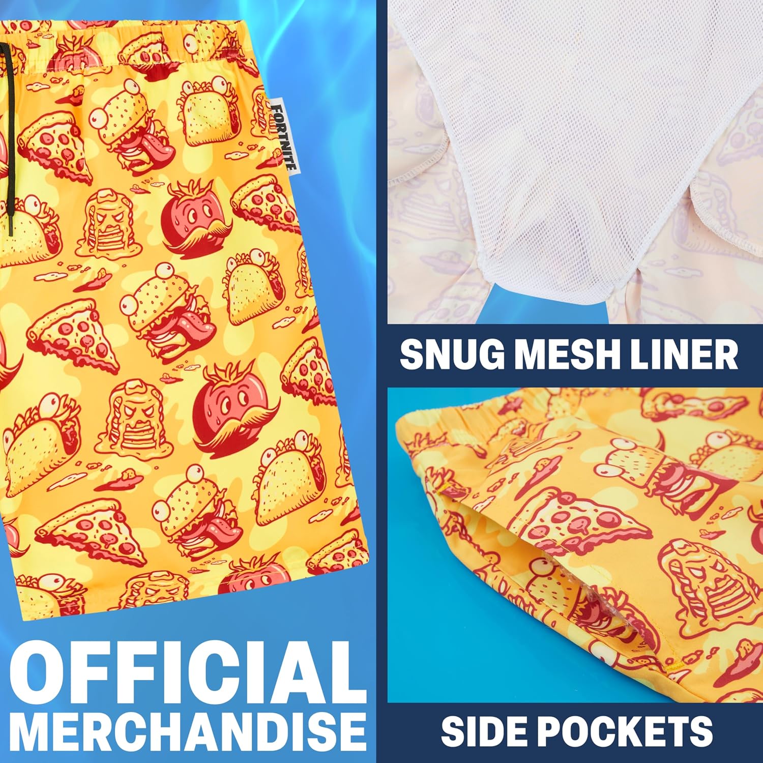 Minecraft | Pokemon | Fortnite Boys Swim Trunks, Shorts with Mesh, UPF 50 Swimsuit, Beach Pool Bathing Suit, 5–16Y image 5