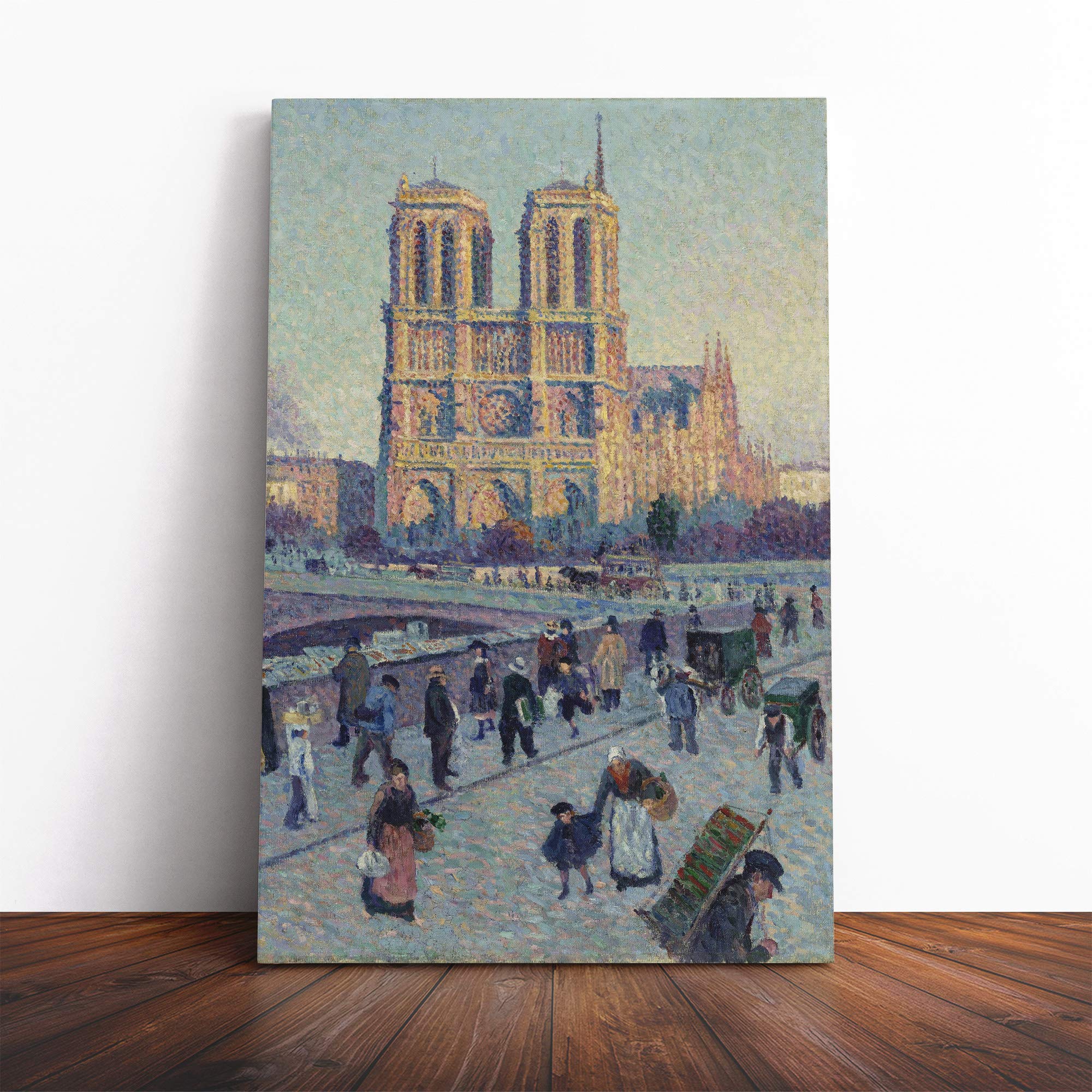 Maximilien Luce Notre Dame Canvas Print | Gallery Wrapped 30mm Frame Wall Art | 24x16 inches | Ready to Hang | Modern Picture | Living Room Bedroom Lounge Office