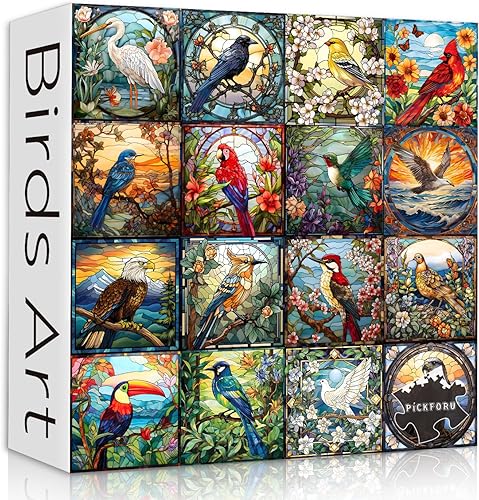 Miniatura 18 de Rompecabezas de Pájaros para Adultos de 1000 Piezas, Lindo Rompecabezas de Edredón de Jardín de Flores de Pájaros, Divertido Rompecabezas Floral con