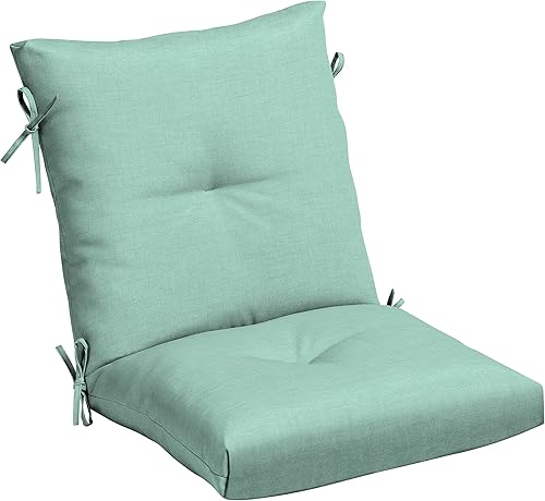 Arden Selections Cojín para silla de comedor de felpa Blowfill 21 x 40, Aqua Leala