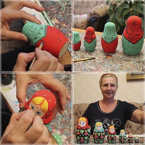 Miniatura 5 de Muñecas anidables sin pintar, 7 muñecas de anidación Matryoshka en blanco, muñeca en blanco sin terminar para regalos de pintura, haz tu propia