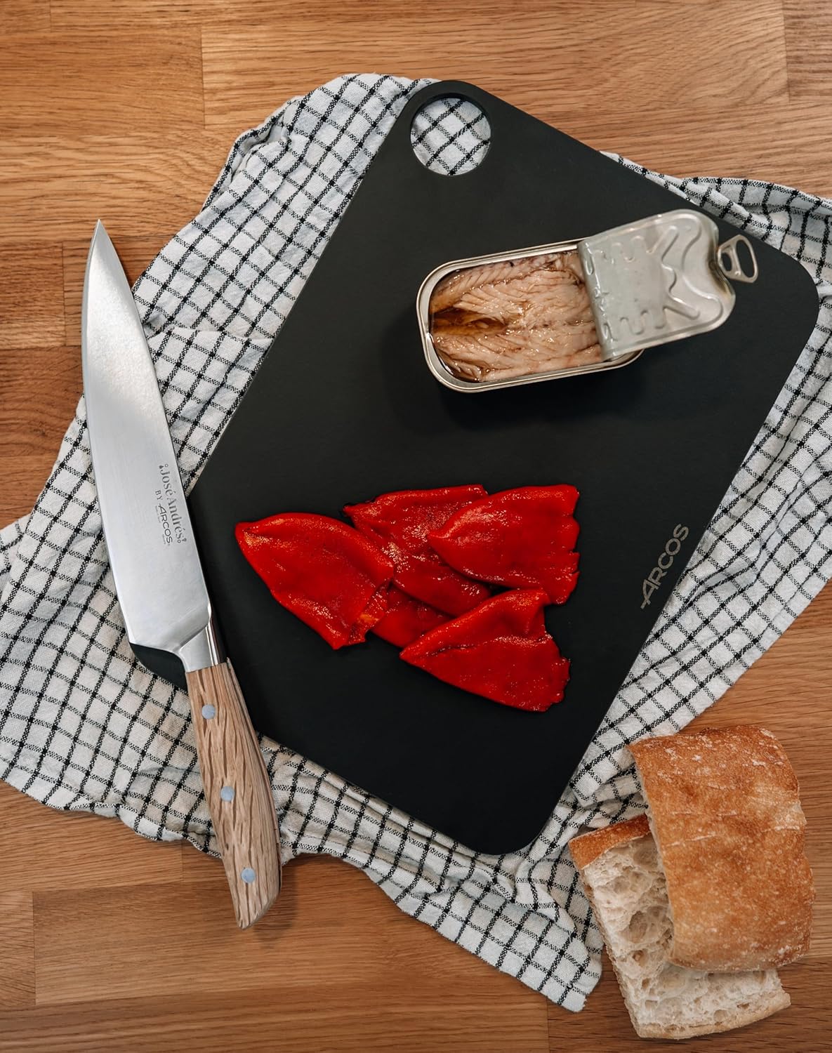 Arcos Jose Andres Chef Knife | 8-Inch Forged Knife for Professional Culinary Precision | NITRUM Stainless Steel Blade with Silk Edge | Ergonomic Light Brown Holm Oak Handle - Image 7