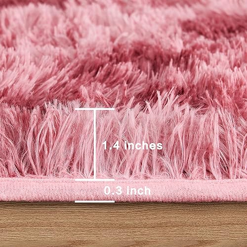 Miniatura 119 de Andency - Tapete de pelo largo sintético de interior, 4 x 6 pies, color gris oscuro estilo teñido anudado, afelpado, suave y mullido