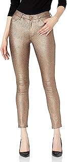PAIGE Women's Hoxton Transcend High Rise Ultra Skinny Fit Metallic Jean