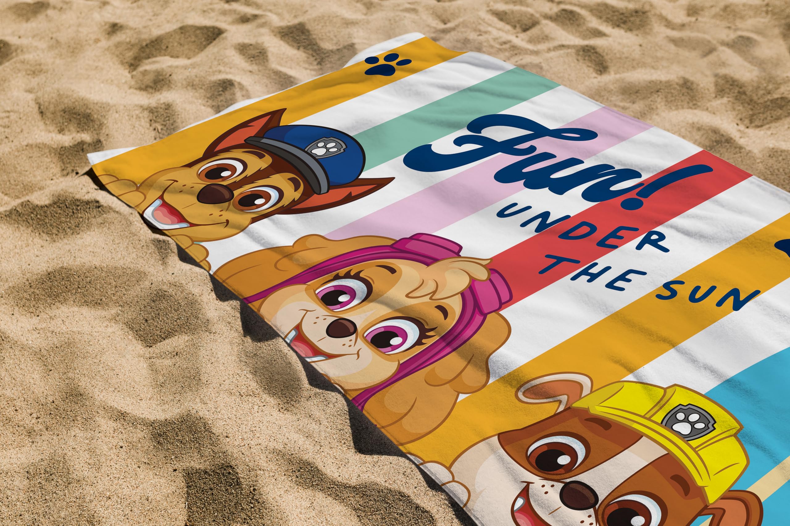 hermet, Toalla de Playa Paw Patrol, 70 x 140 cm, Toalla de Playa o Piscina, 100% algodón Suave, práctica y Ligera