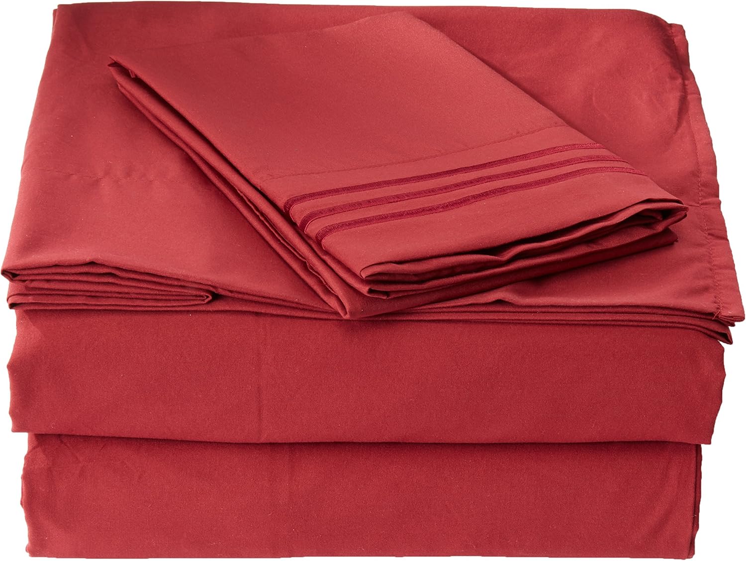 Elegant Comfort 1500 Premier - Wrinkle Resistant - Hotel Quality Ultra Soft Luxurious 4 pcs Bed Sheet Set, Deep Pocket Up to 16" - Many Size and Colors, Twin Burgundy