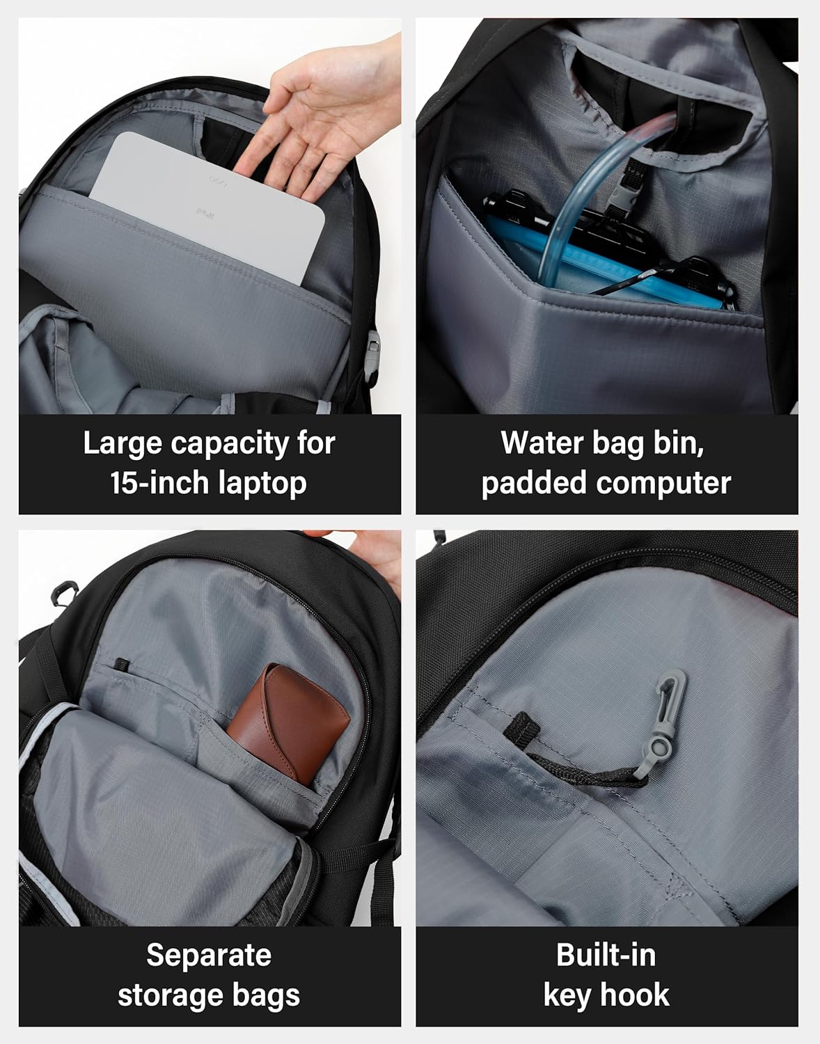 Pioneer Camp Hiking Backpack 22L Small Hiking Hydration Gear Lightweight Camping Backpack Travel Daypack for Women Men Outdoor Bag for Biking Climbing(Black;22L)