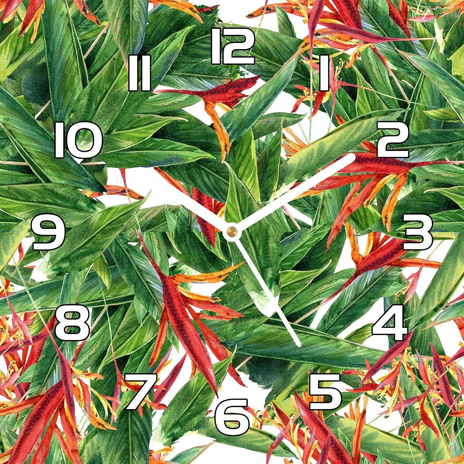 Horloge murale en verre de sécurité Fleurs De Fleurs, l'élégance d'une impression premium