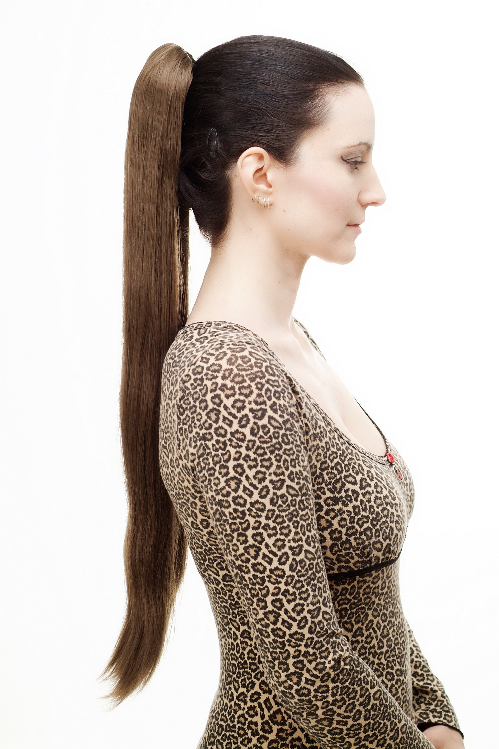 WIG ME UP - Hairpiece PONYTAIL with Claw Clamp/Clip extremely long straight & smooth medium brown T113-10 70 cm - Image 4