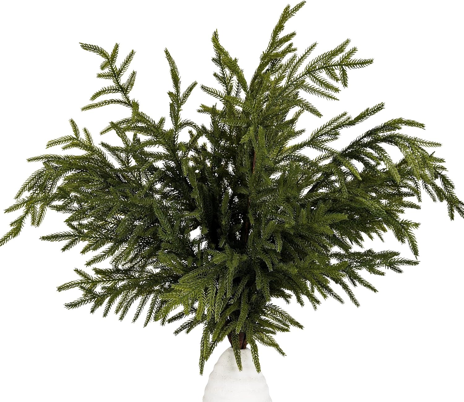 Norfolk Pine Stems 35.8" / 91cm, 6 Pcs Christmas Pine Branches, Real Touch Greenery for DIY Flower Arrangement, Home Indoor Christmas Decor