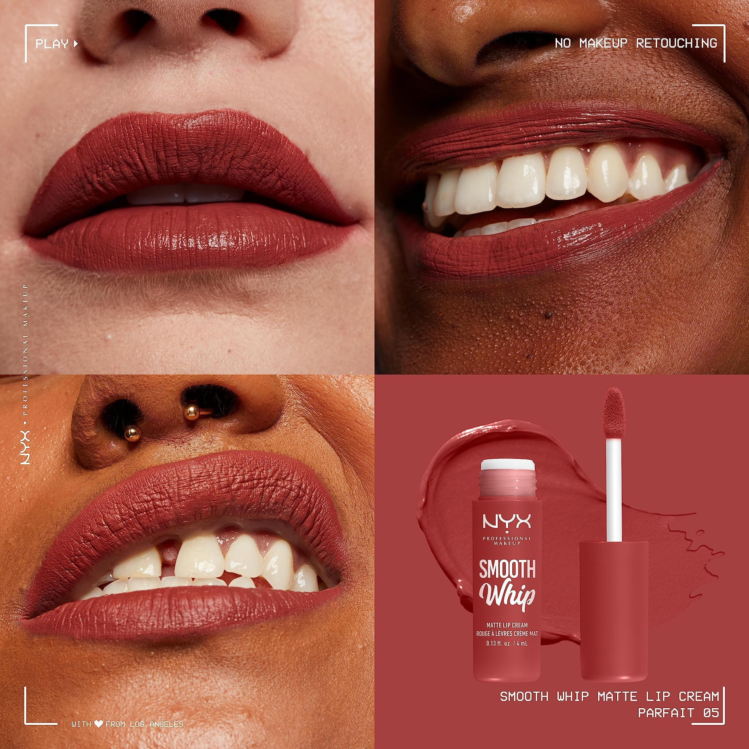 NYX Professional Makeup Rossetto Liquido, Tinta Labbra Matte, Tonalità Ultra-Vibranti, Con Burro di Karité e Burro di Cacao, Smooth Whip, Tonalità: Bday Frosting (Confezione da 5)