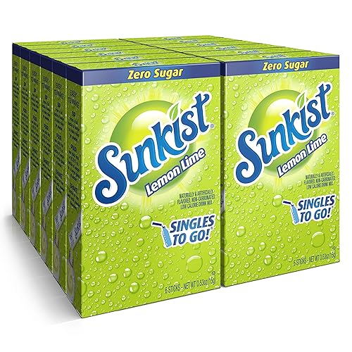 Sunkist Soda Lemon Lime Singles To Go - Mezcla de bebida individual, 0.53 onzas, 6 CT (paquete de 12)