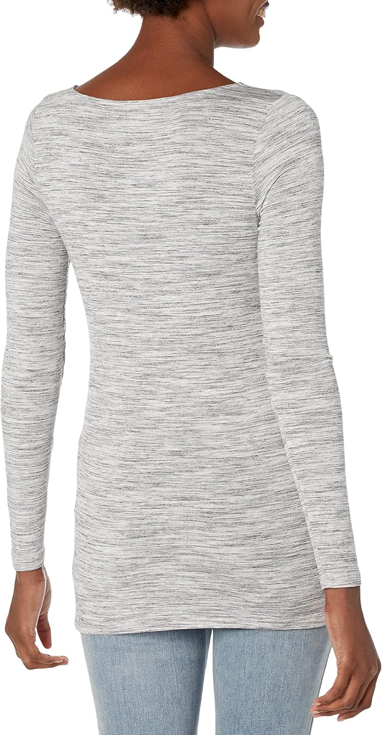 Motherhood Maternity Women's Nursing Long Sleeve Scoop Neck Lift Up Tee Shirt