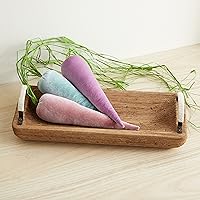 Vista 3 de Your Heart's Content Bandeja de mesa auxiliar de madera rústica con asas, centros de mesa de granja para mesa de comedor, bandejas decorativas