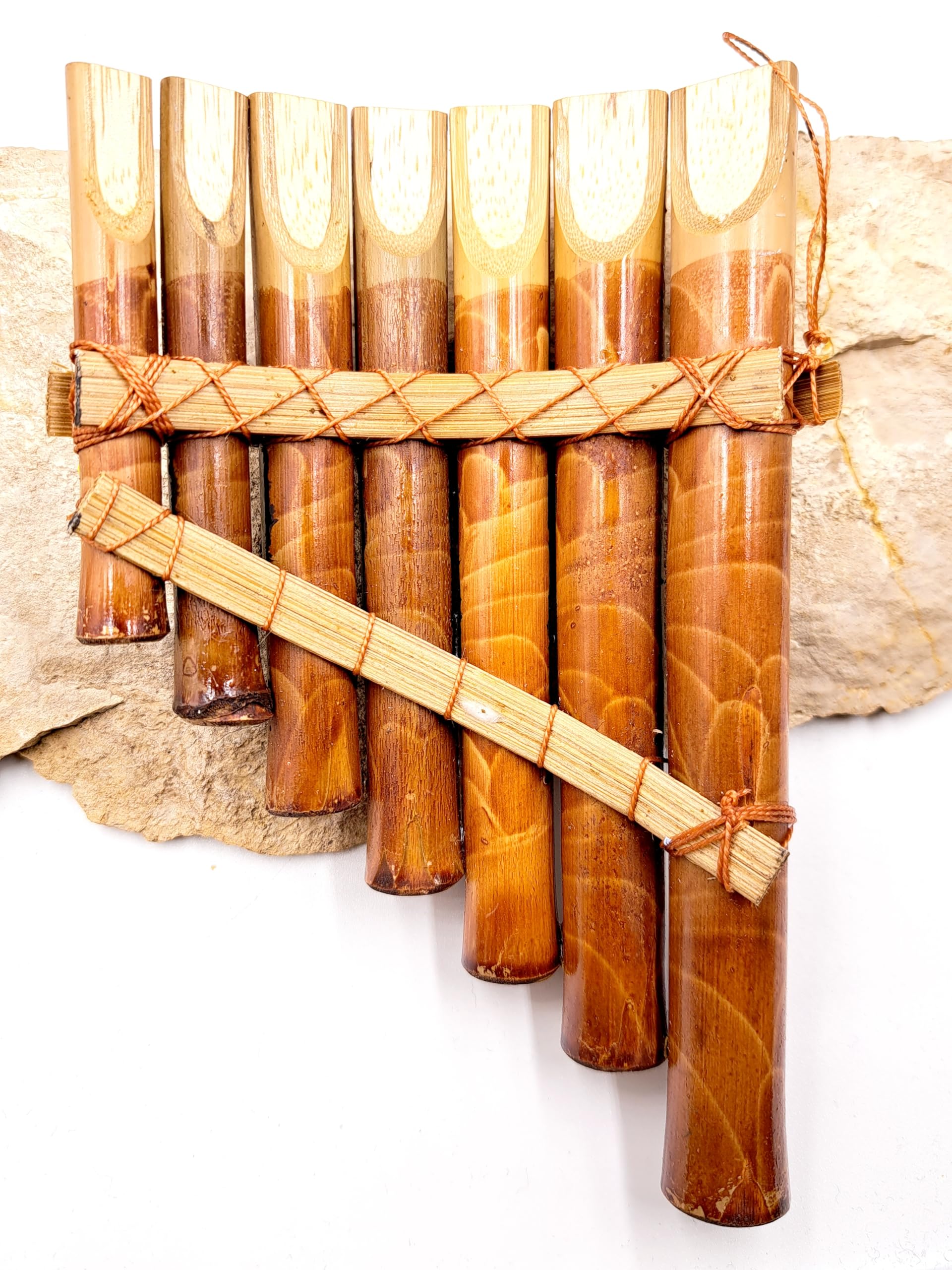 Flûte de pan Péruvienne Artisanale Décorée 7 notes Bambou musique