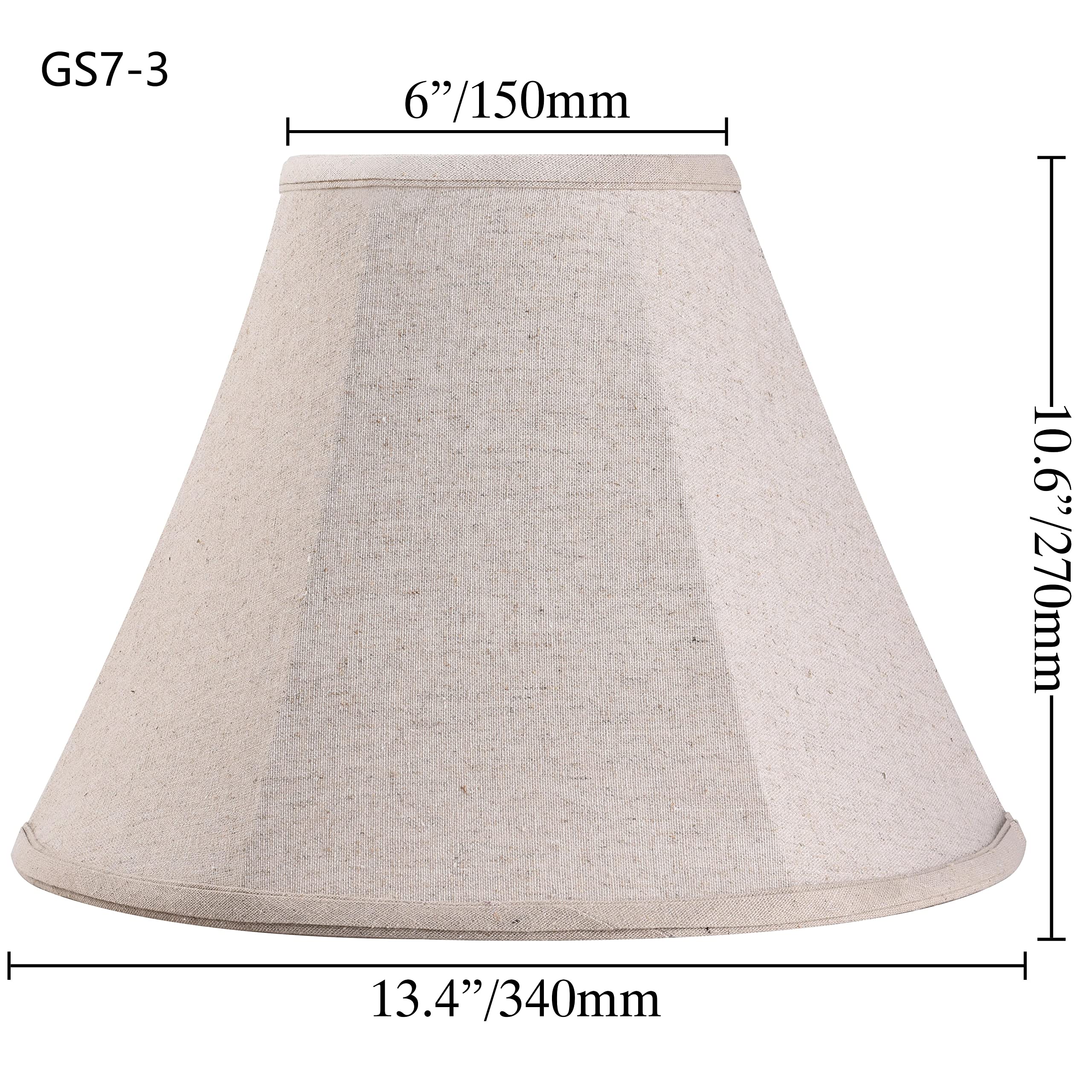 TOOTOO STAR Black Bell Lamp Shade – 6" Top X 13" Bottom X 9.25" H, Spider Fitter, Scalloped Fringe Trim, Vintage Style