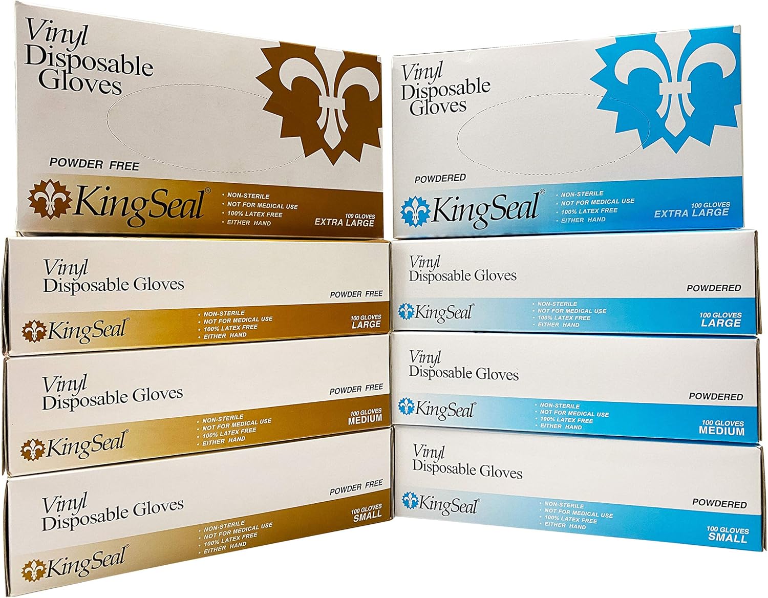 Suреr Sаlе 🛒 KingSeal Medium Vinyl Disposable Gloves, Powdered, 4 MIL, Clear, Food Safe - 10 Boxes of 100 (1000 Count)