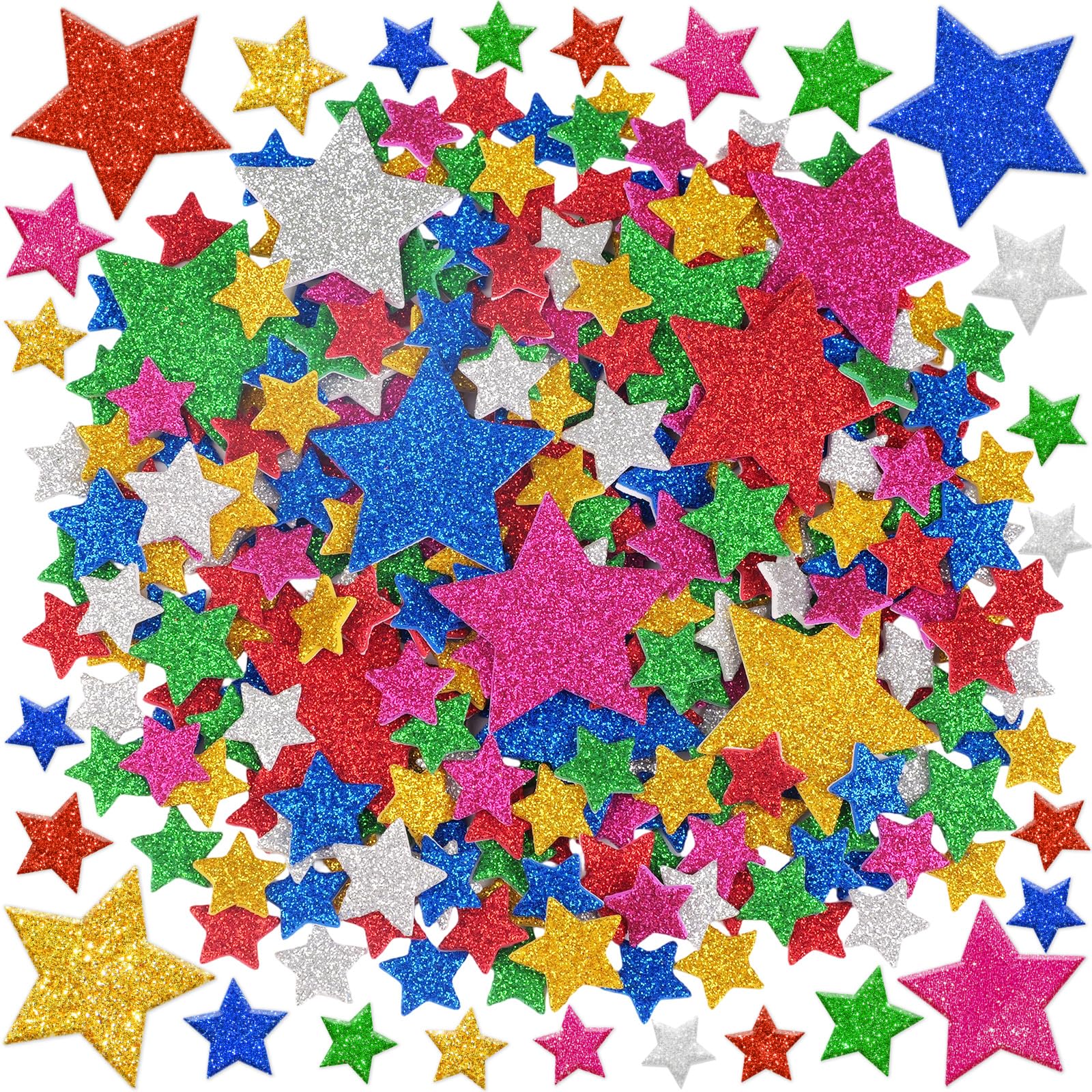 Photo 1 of 1032Pcs Foam Stickers Glitter Star Sticker Colorful Foam Stars Stickers