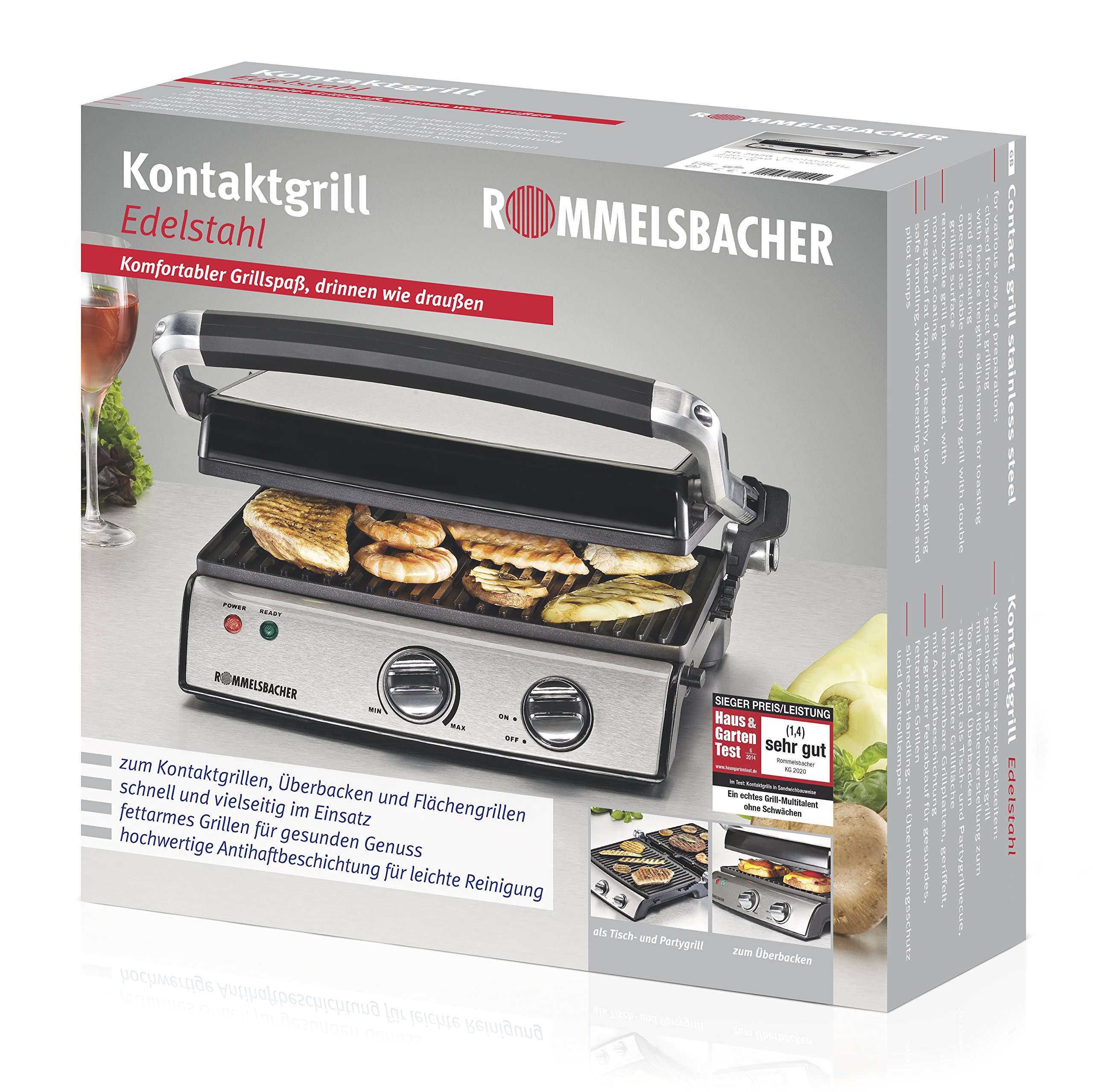 Rommelsbacher Grill kontaktowy, stal nierdzewna