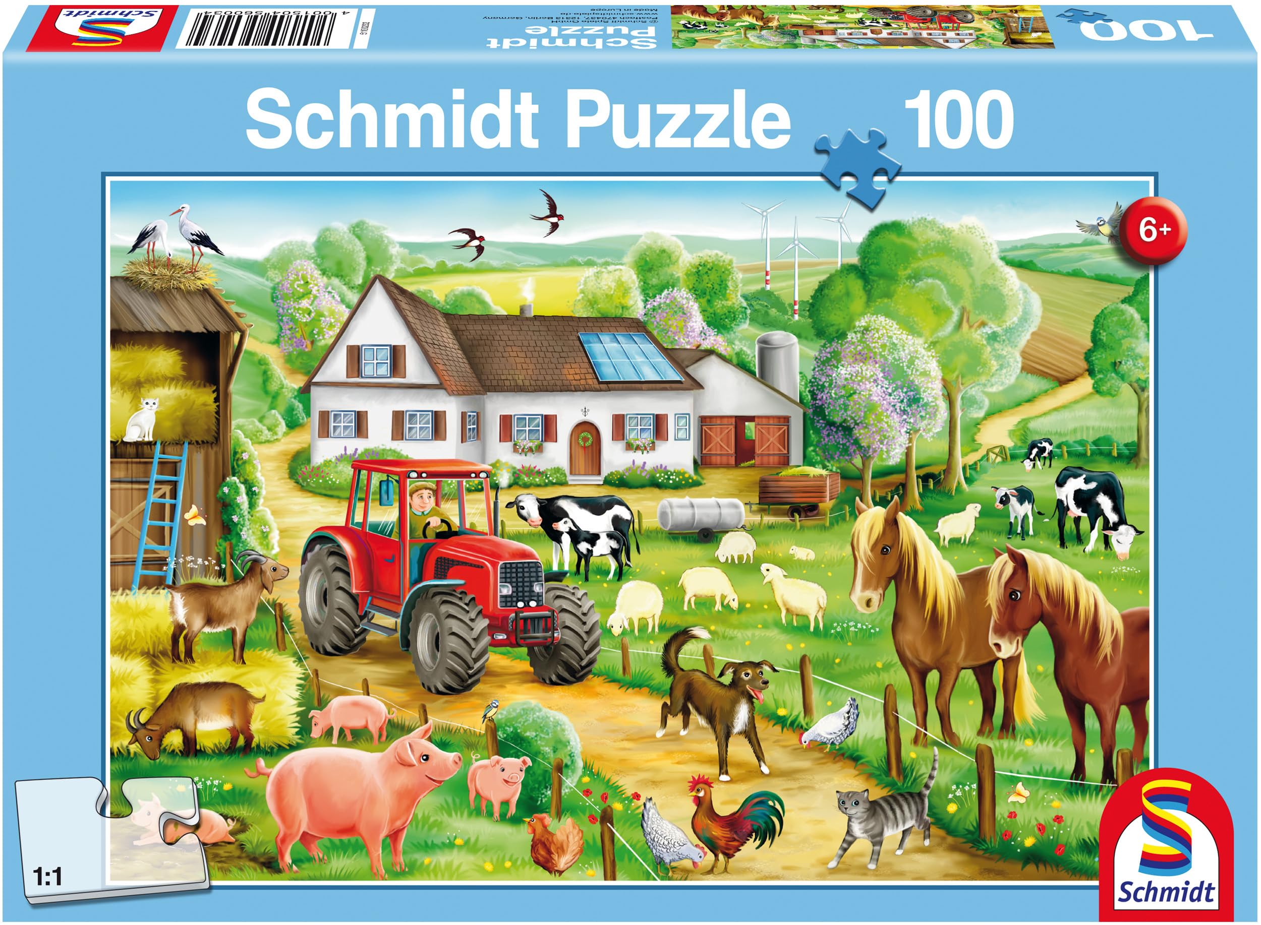 Schmidt- Allegra Fattoria Puzzle, 100 Pezzi, Multicolore, 56003