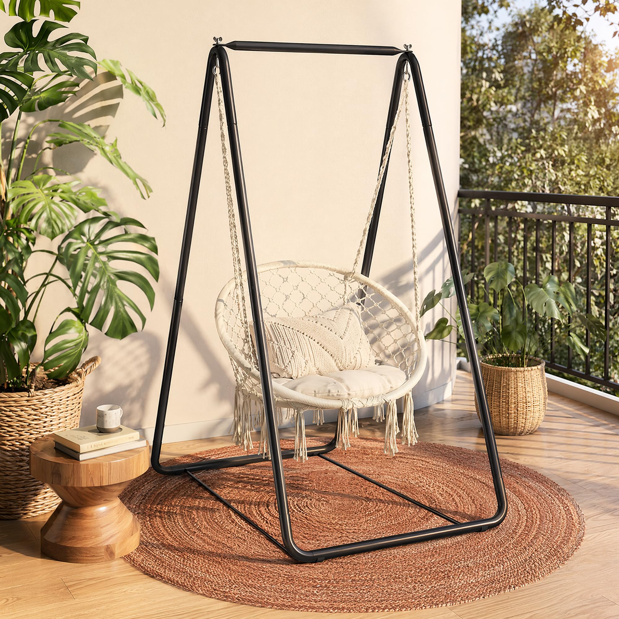 Support Sur Pied En Acier A-Shape, Support De Chaise Suspendu Exterieur