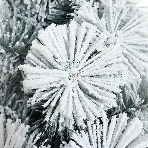 Miniatura 3 de LuxenHome - Árbol de Navidad artificial lleno de nieve de 7.5 pies