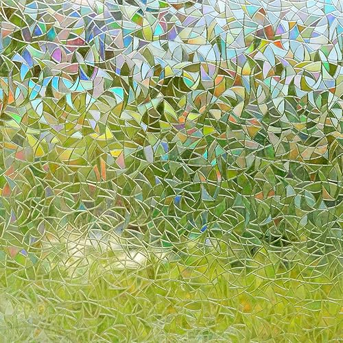Miniatura 4 de Película de privacidad para ventana, 17.5 x 78.7 pulgadas, película de ventana arcoíris para privacidad de vidrio, película decorativa para