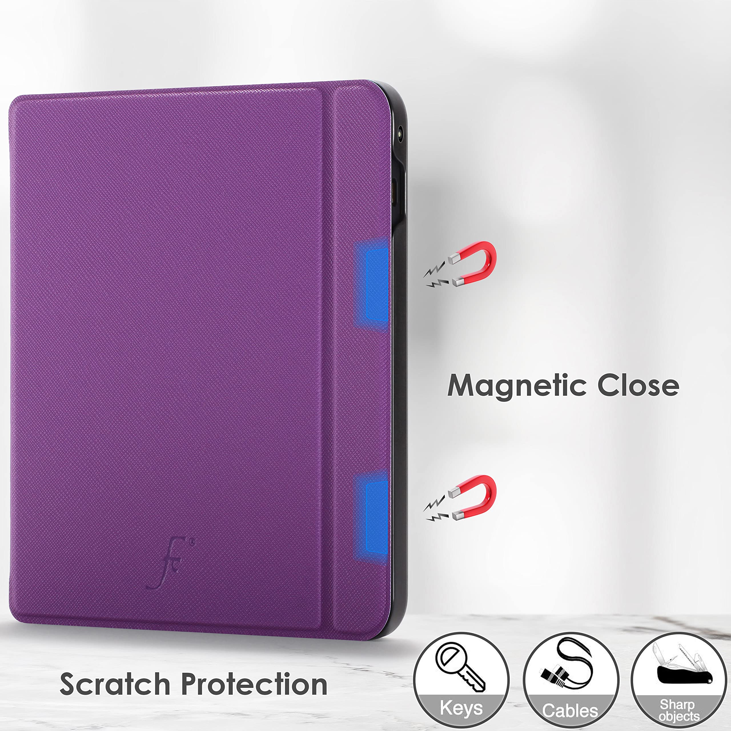 Forefront Cases Funda para Kobo Sage (Modelo: 2021) - Delgado, Ligera y Protectora Funda para Kobo Sage - Smart Auto Sueño Estela Función (Carcasa) - Púrpura — view 3