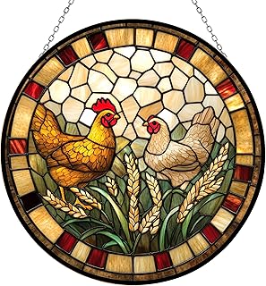 Customized Chicken Wire Stained Glass Suncatcher Stained Glass Window Hangings Birthday Gift for Mom Grandma Teacher Women Friend Memorial Hook