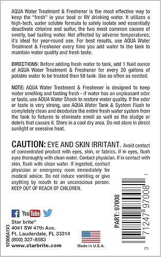 Miniatura 10 de STAR BRITE Tratamiento y ambientador de agua Aqua - Trata y mantén agua potable de sabor fresco superior en barcos, caravanas y todos los sistemas