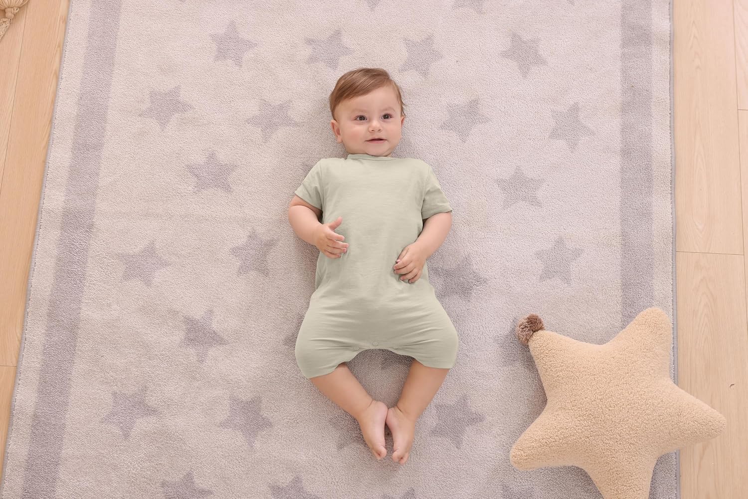 GUISBY Baby Cotton Pajamas Set Short Sleeve Button Shorts | Soft Cotton Baby Pajamas Set, Breathable Fabric, Lightweight Comfort, Kids Sleepwear, All Season Wear