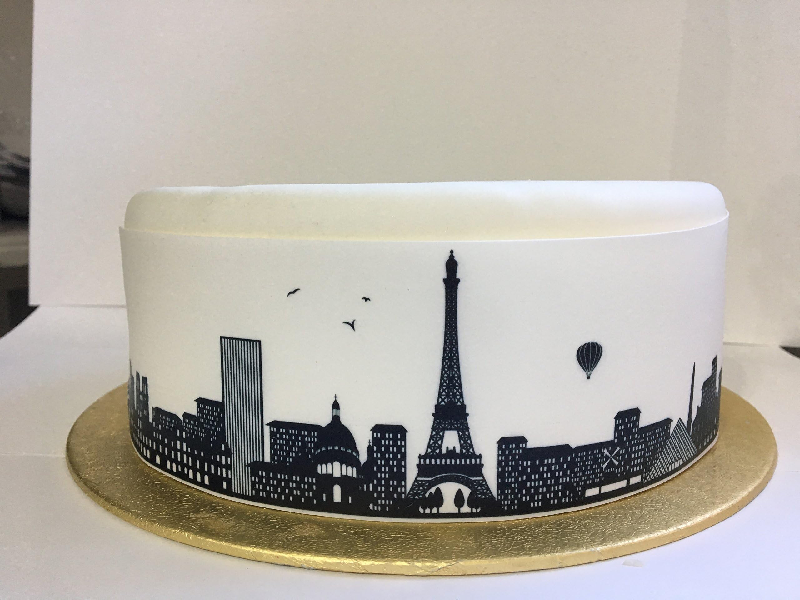 Top That Edible Decor Sheet Paris City Skyline Border Ribbon - Perfect for Decorating Larger Cakes- Easy to Use