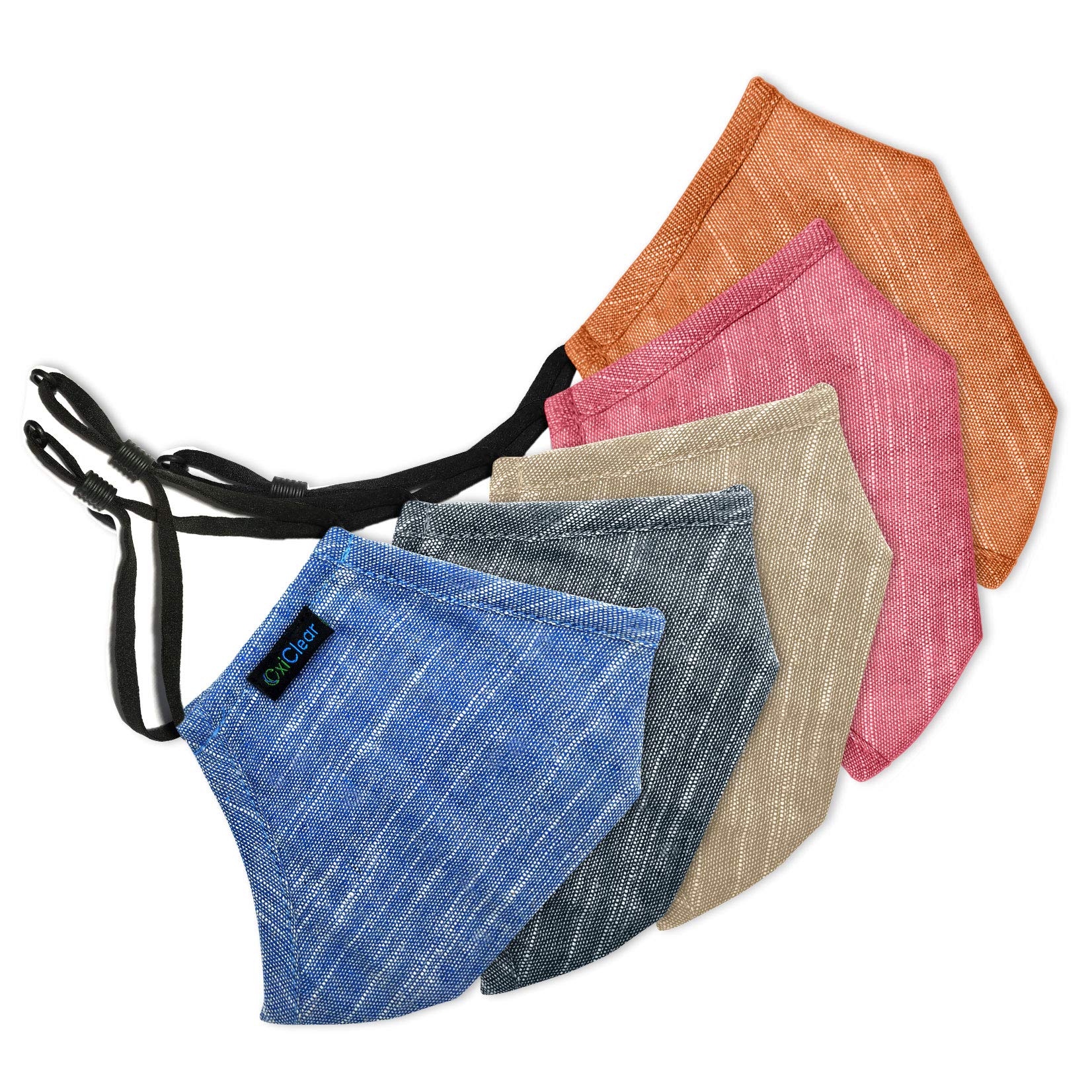 Handloom Linen Anti-Pollution Face Mask, 3-Layer Super Breathable, Washable & Reusable