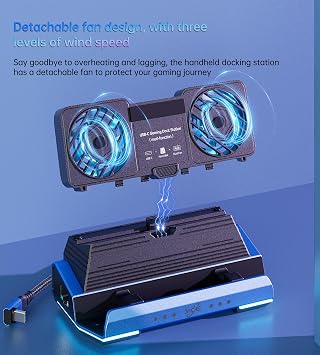 14 in 1 Deck Docking Station Dismantling Cool Fans Steam with M.2 NVMe Enclosure,4K@60Hz,1000Mbs Ethernet,SD/TF,4 USB A,100W PD Charging 40Gbps Adapter for Steam Deck/Rog Ally/Switch/Legion Go