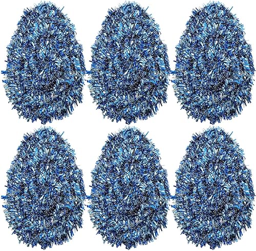 Miniatura 168 de Shappy Guirnalda de oropel negra de 90 pies, 6 rollos para decoración de Halloween, Navidad, guirnalda metálica con purpurina para bodas, fiestas