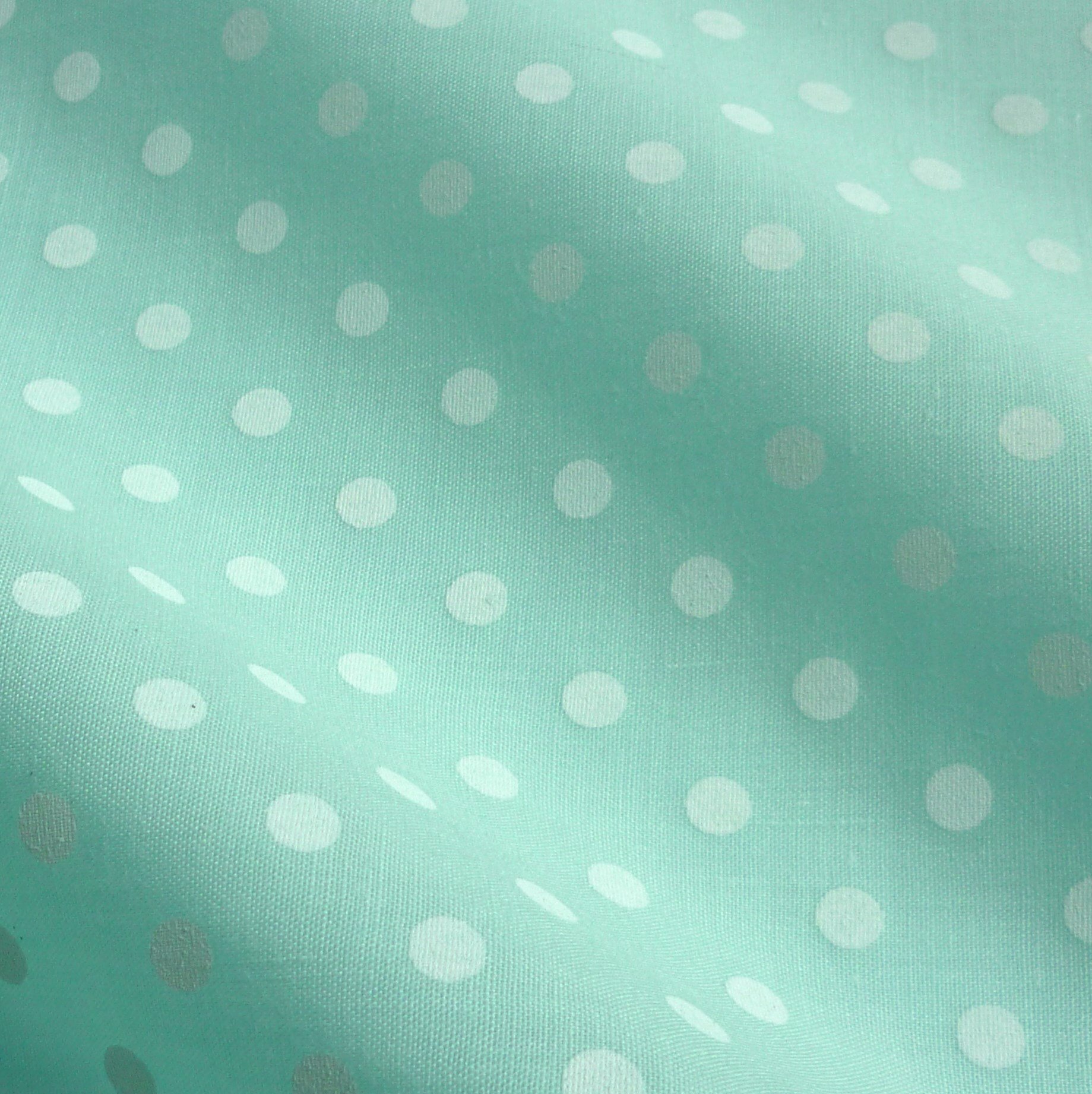 Nortex Mill Green Mint Polycotton Fabric With 5Mm White Spot Polka Dots (Per Metre)