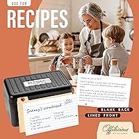 Vista 5 de Black Index Card Holder 4x6 - Index Card Box With Index Dividers, Ruled Cards & Stickers - Recipe & Flash Card Holder Box Organizer 264 Pcs Set