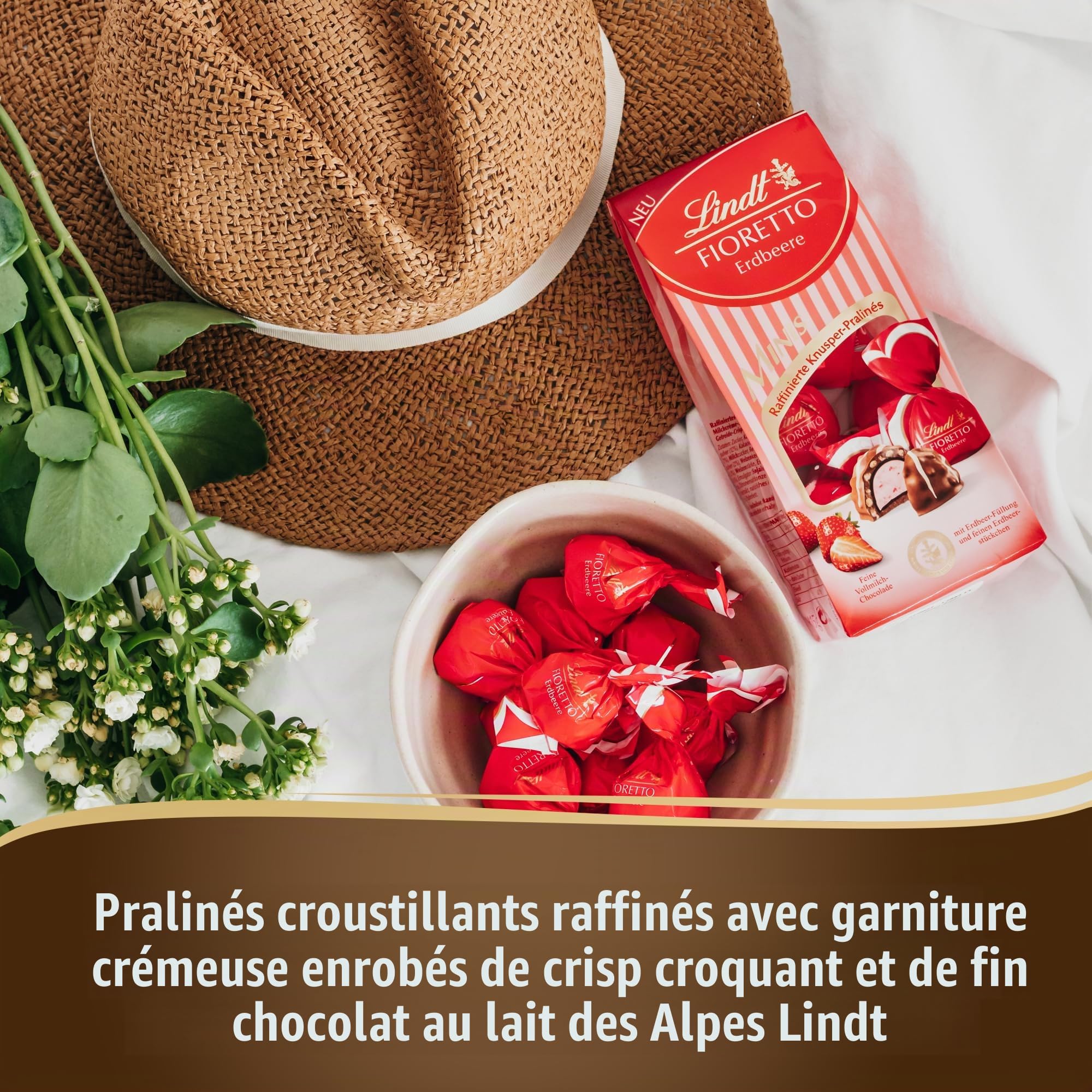 Lindt Chocolate Fioretto Mini Strawberry Bag | 115g Bags