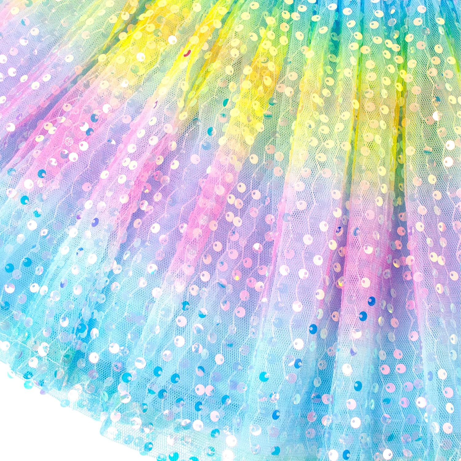 Magic Park 1-14Y Toddler Tulle Sequin Skirt Little Girl Tutu Skirts Birthday Holiday Party Girls Solid Color Short Skirt - Image 5