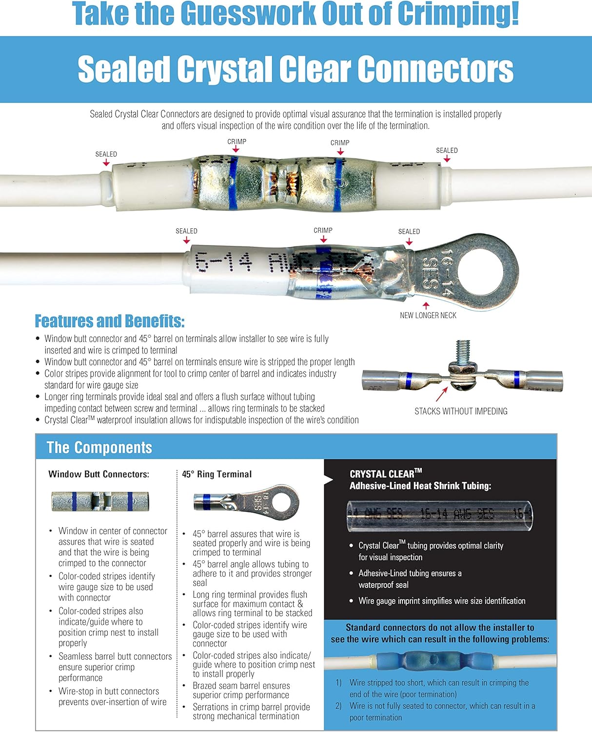 MonsterBolts - NSPA - Opti-Seal, Ring, 12-10 AWG, #10 Stud, 50 Pack