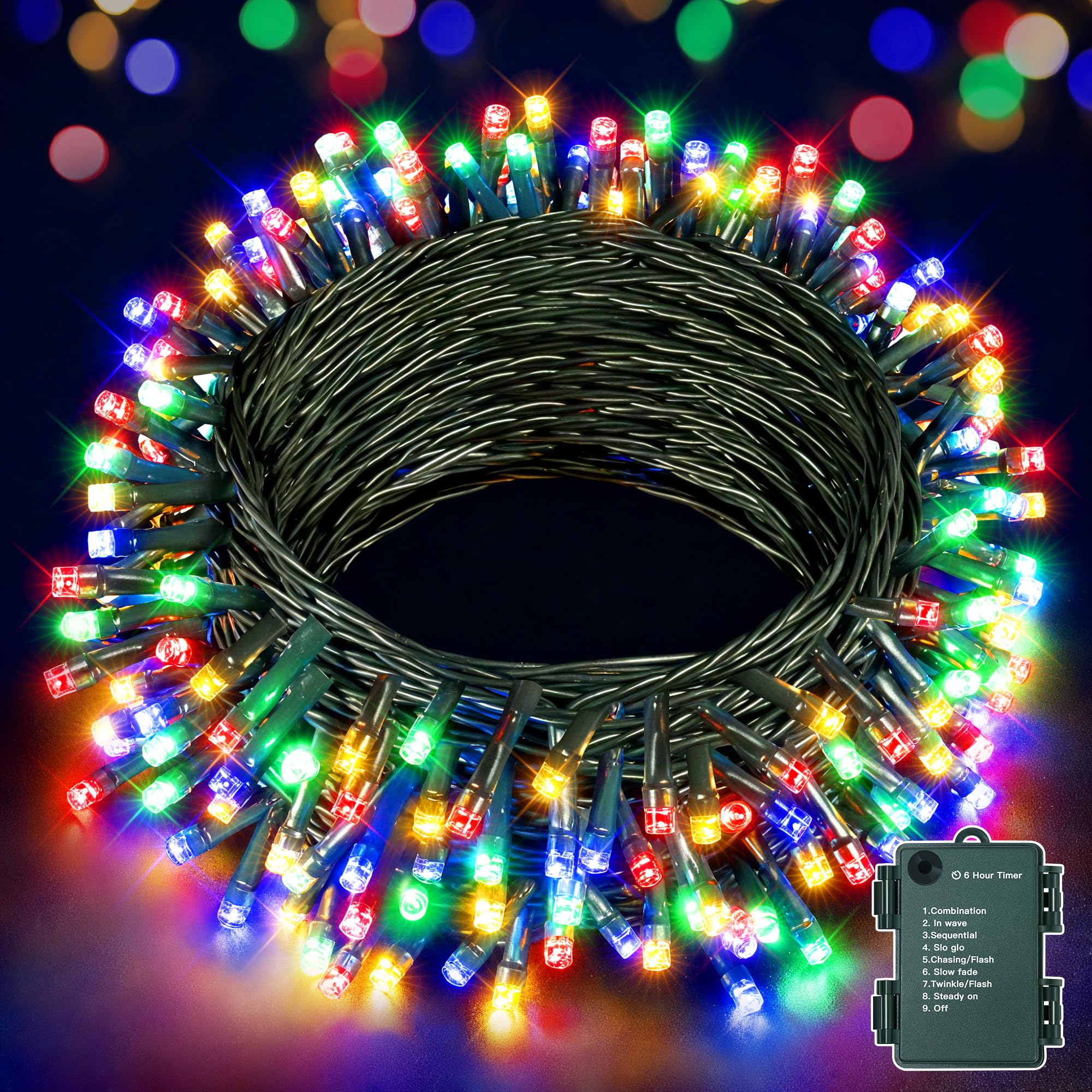 Hopexy Fairy Lights Battery Operated, 15m 150 LEDs Fairy Lights, Waterproof Multicolour String Lights Battery Powered with 8 Modes/Indoor/Outdoor Lights for Tree Garden Wedding Party Decorations