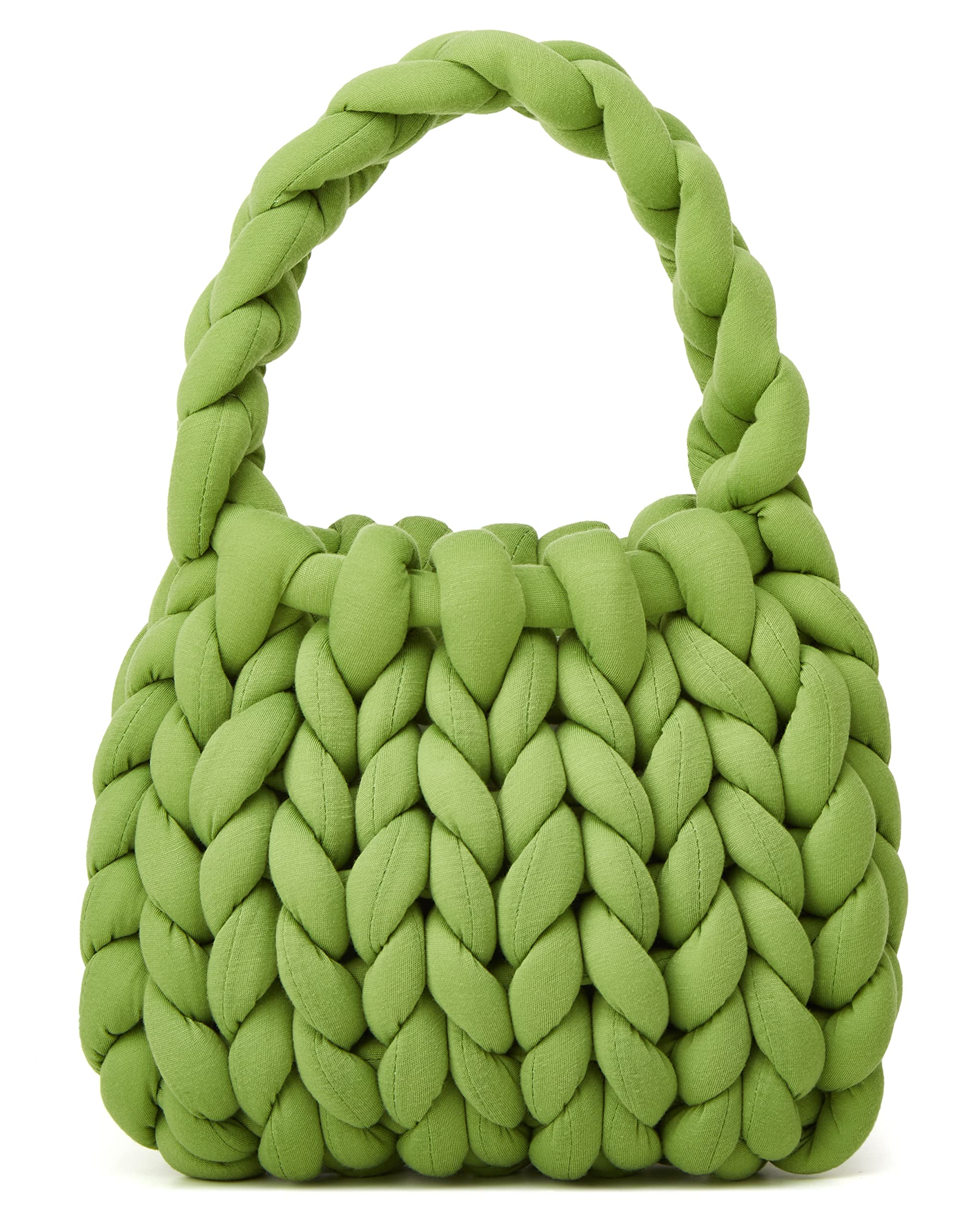 SolyinneWomen's Knit Clutch Bag Handmade Woven Polyeater Knit Satchel Purse Handbag Shoulder Solid Color Bag