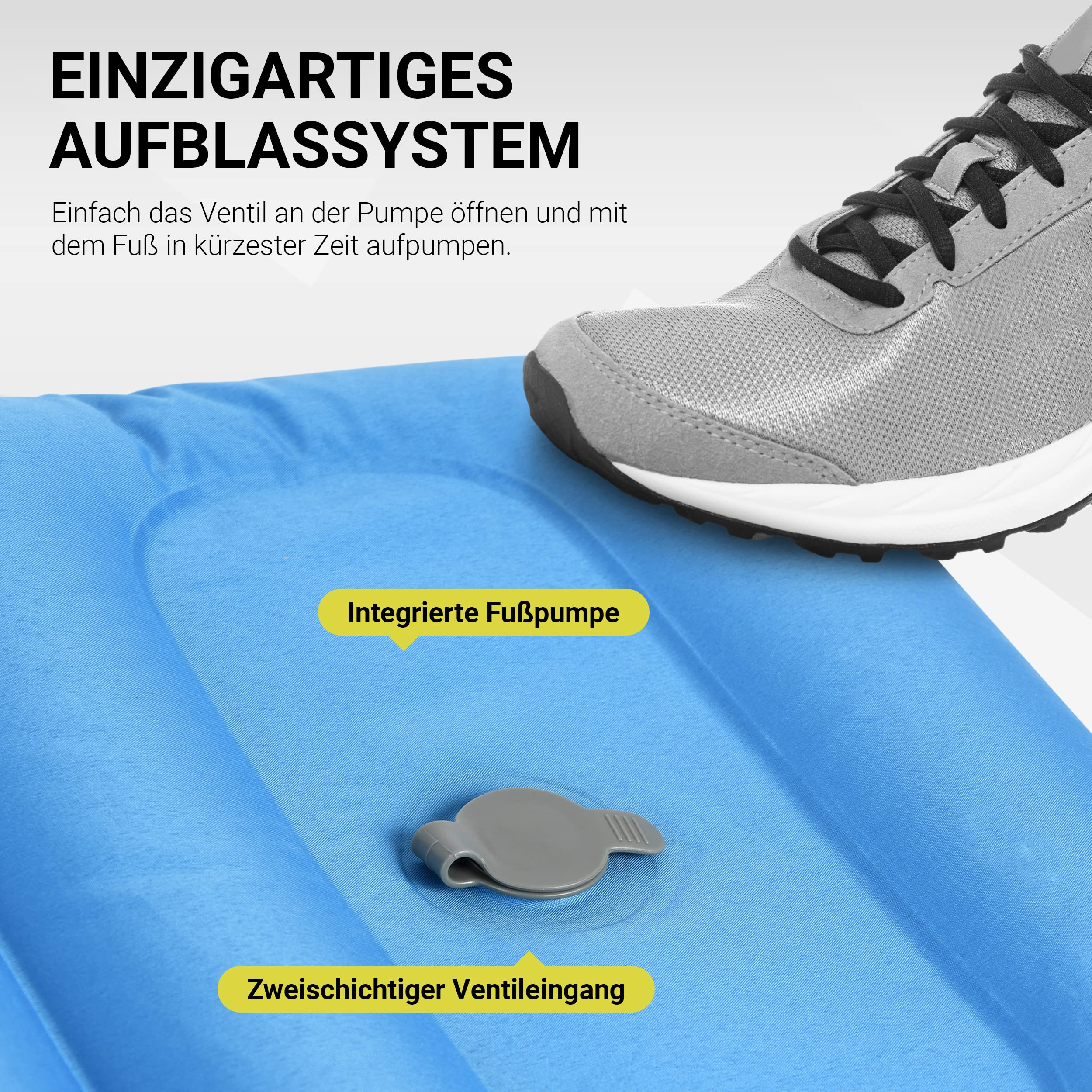 MSPORTS Karimata kempingowa Premium, ultralekka karimata do aktywności na świeżym powietrzu, z pompką, odporna na wilgoć, na wędrówki, wędrówki, kemping, plażę (królewski niebieski)