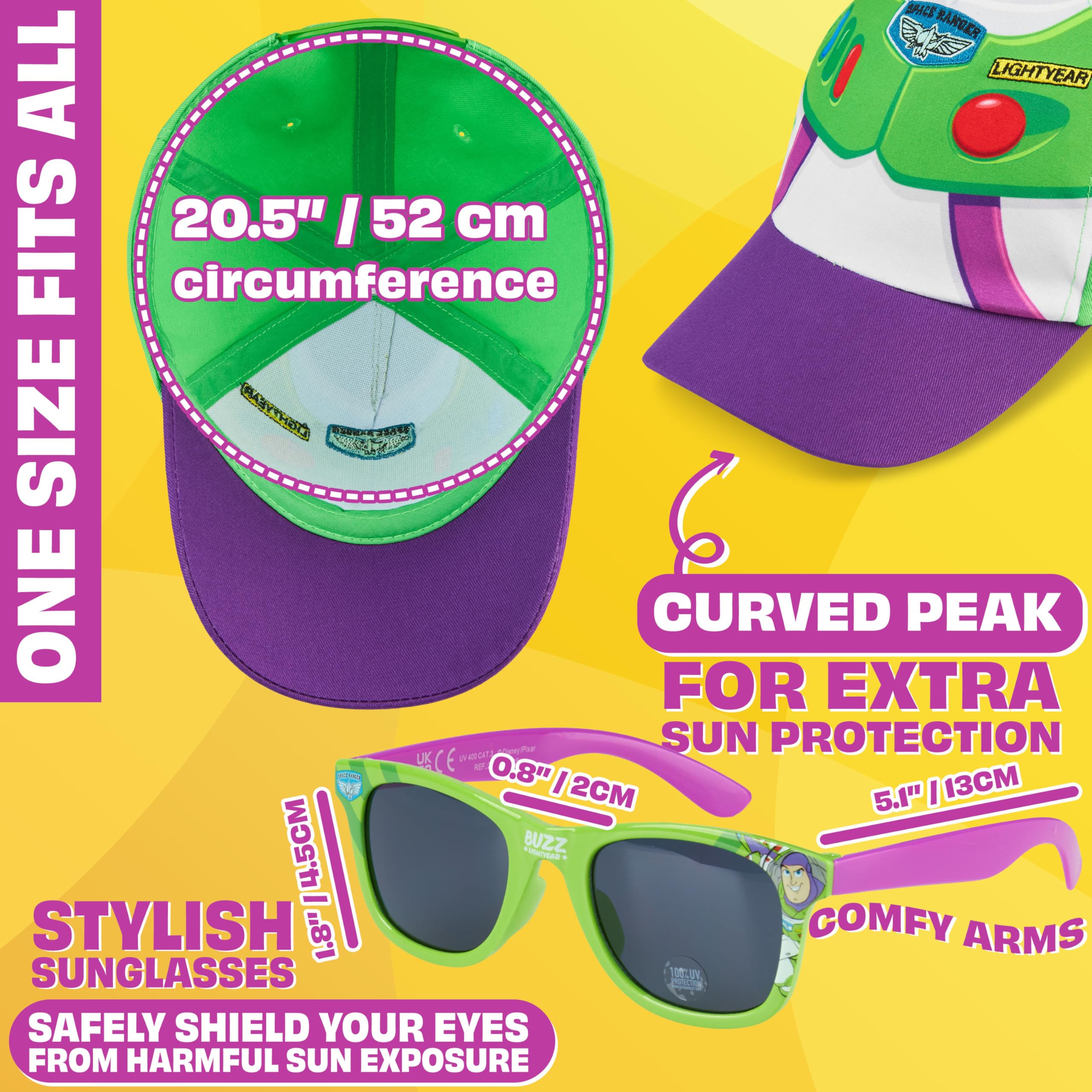 Disney Toy Story | Sonic The Hedgehog Set Gorra y Gafas de Sol Niño, Gorra Infantil con Gafas, Protección UV400, Regalo Niño Verano