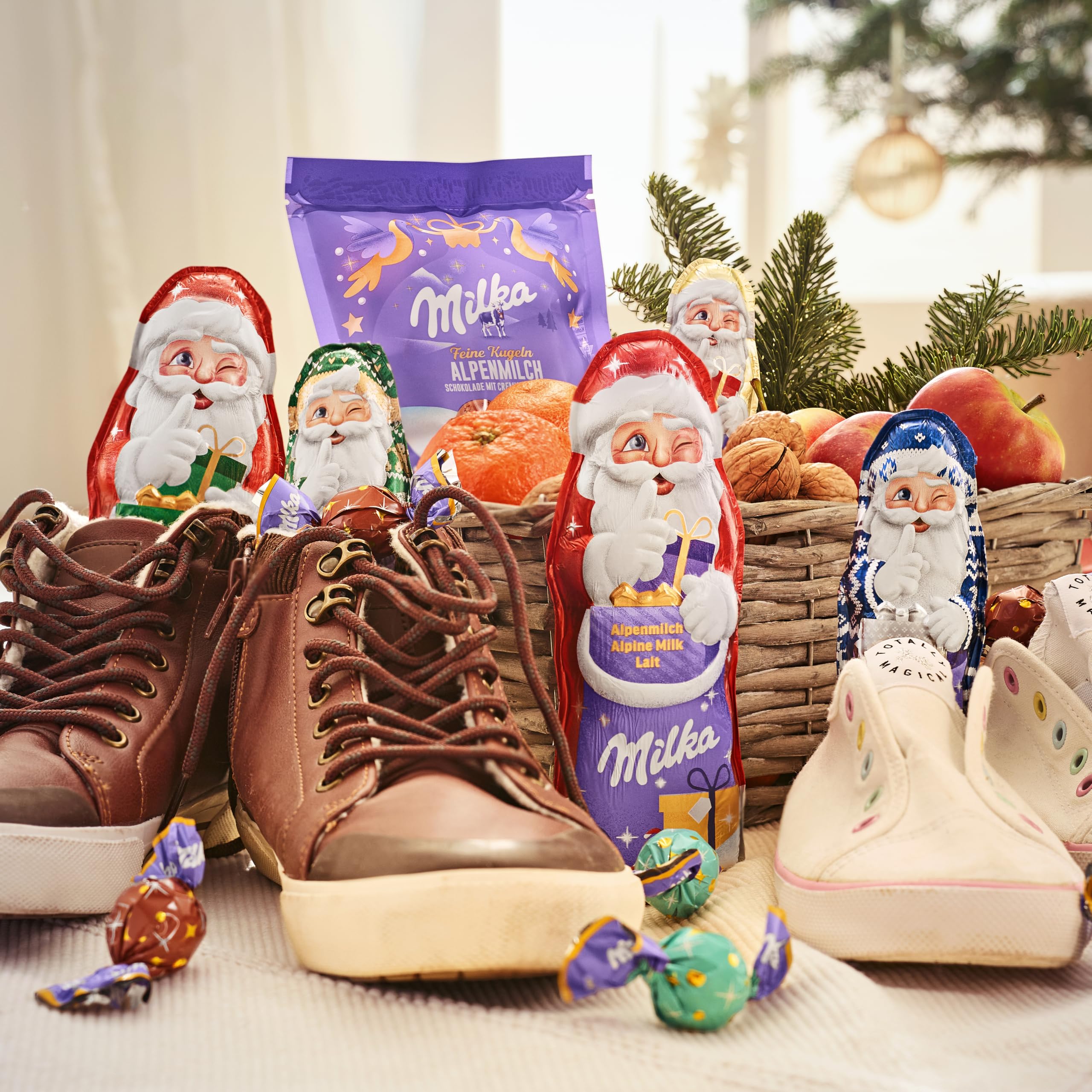 Milka & Friends Weihnachts-Teller, Bunter Schokoladen-Mix, 198 g