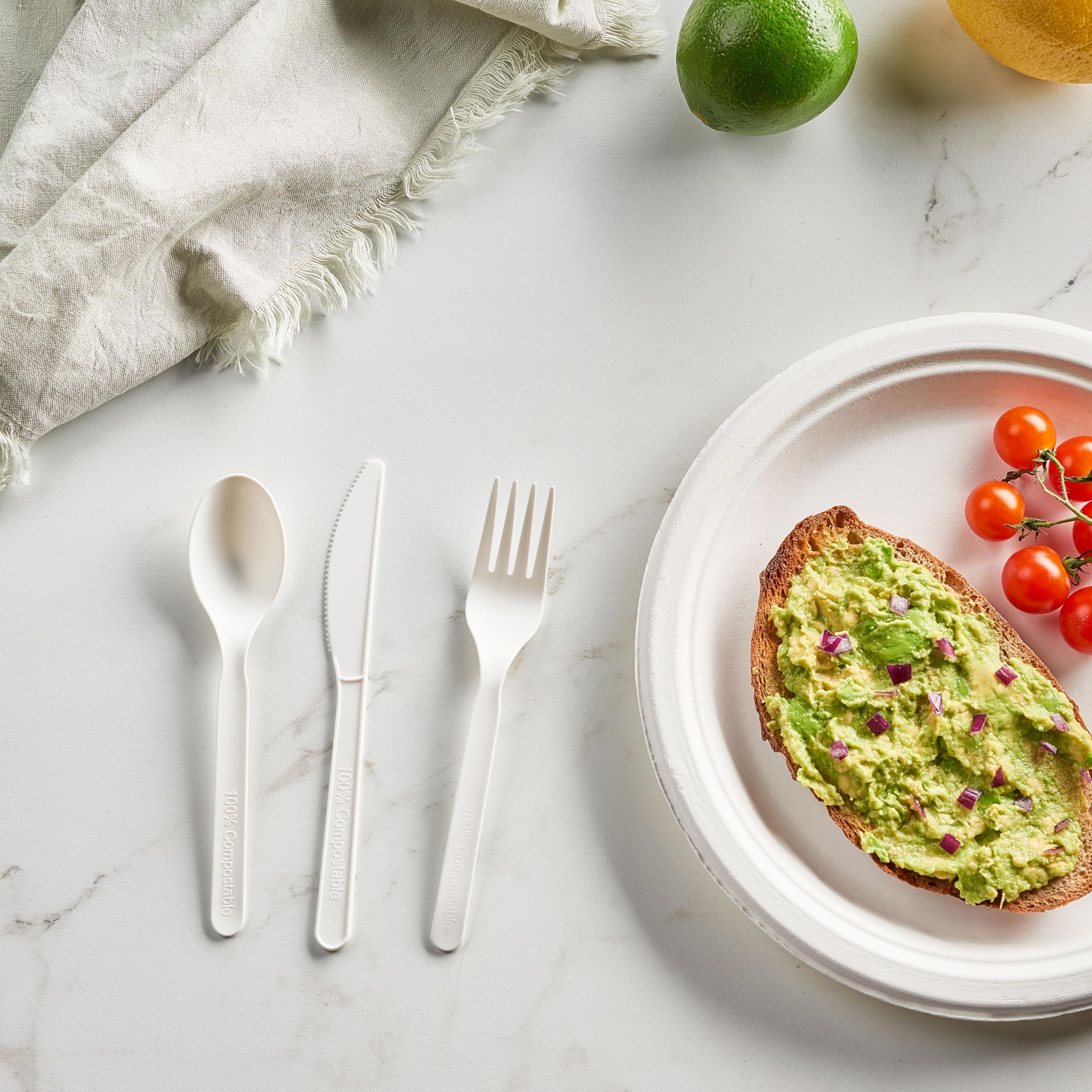 Compostable Cutlery Set - 400 Piece PLA Utensils -3 Compostable Cutlery Set - 400 Piece PLA Utensils -3