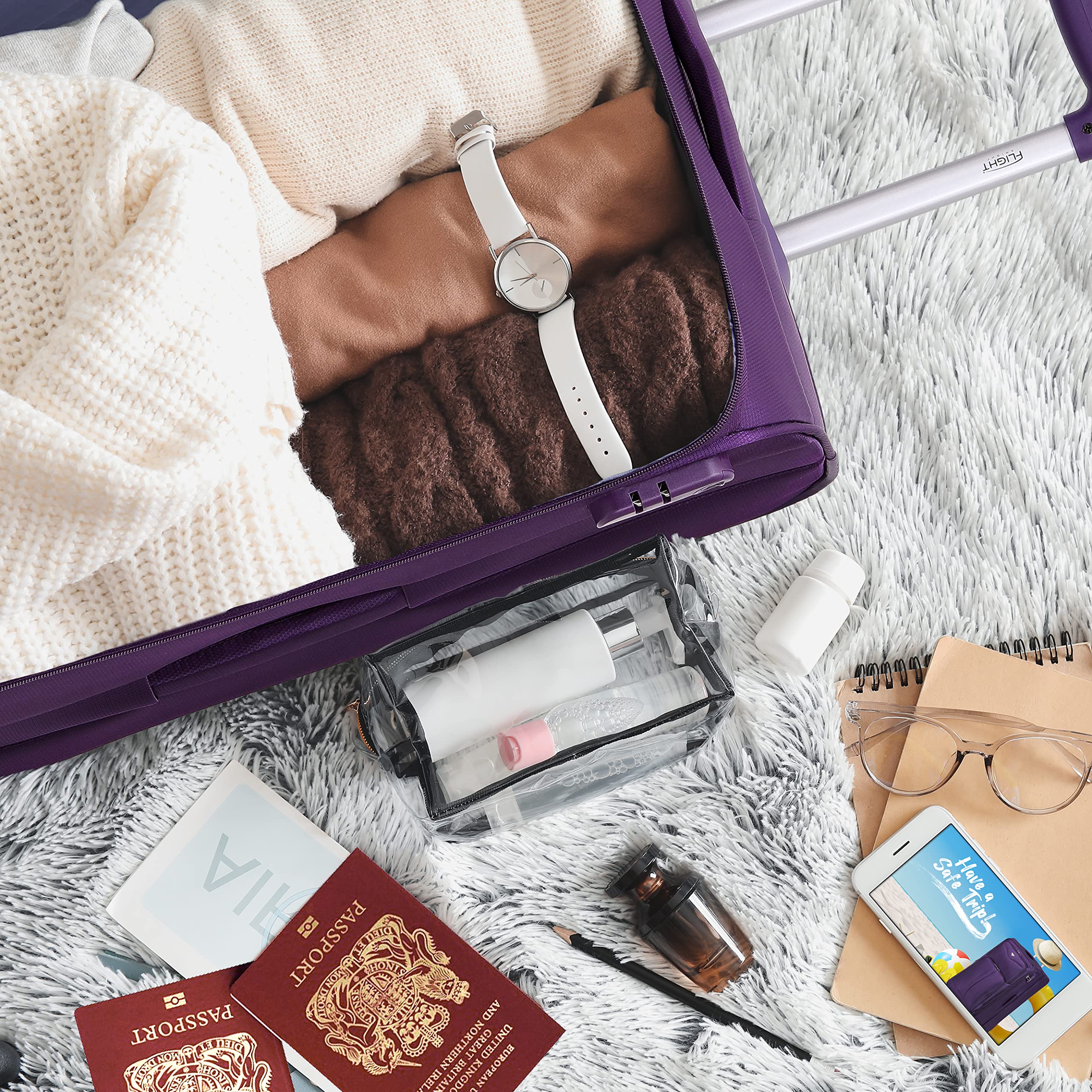 Flight Knight Lightweight 4 Wheel 800D Soft Case Quilted Suitcases Anti Crack Cabin & Hold Luggage Options Approved for Over 100 Airlines Including easyJet, BA & Many More!