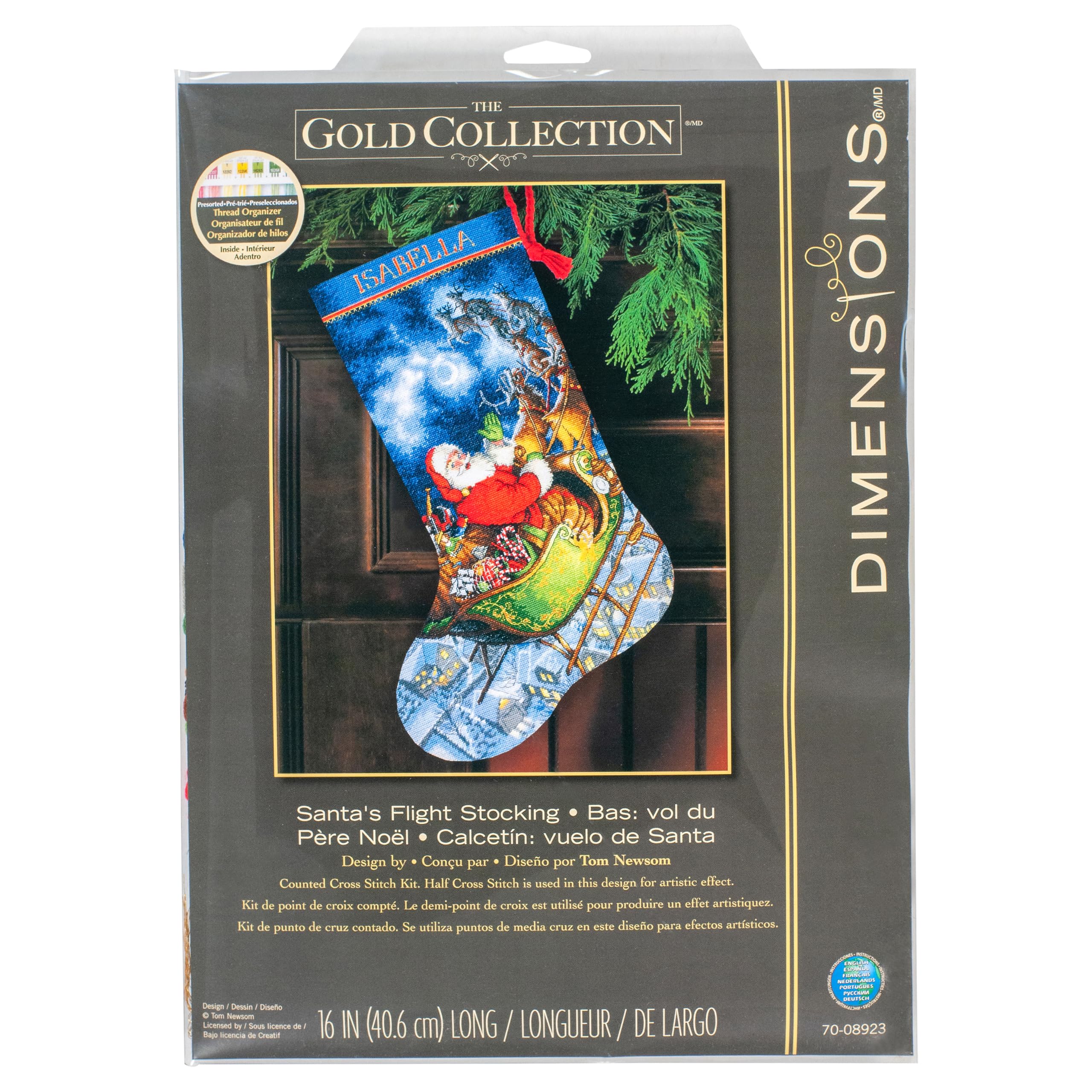 Dimensions Cross Stitch Kit Stocking Santa'sFlight