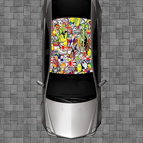 R109 Pegatina Bomb Roof Wrap - Adhesivos Adhesivos Envolturas de vinilo Envolturas Arte Póster Imagen Carbon Hood Car Truck Fiber Hood